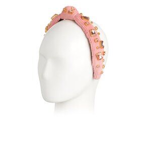 LELE SADOUGHI blush Crystal Embellished Corduroy Headband